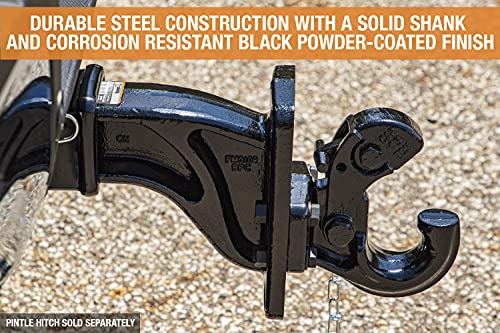 Image of Buyers Products PM3109 3 Inch Pintle Hook Mount - Adjustable 4-Position Trailer Hitch Receiver for Trucks & RV's - Durable Steel 30,000 lb MGTW, Universal Heavy-Duty Tow Hitch Receiver, 6000 MVL Rated