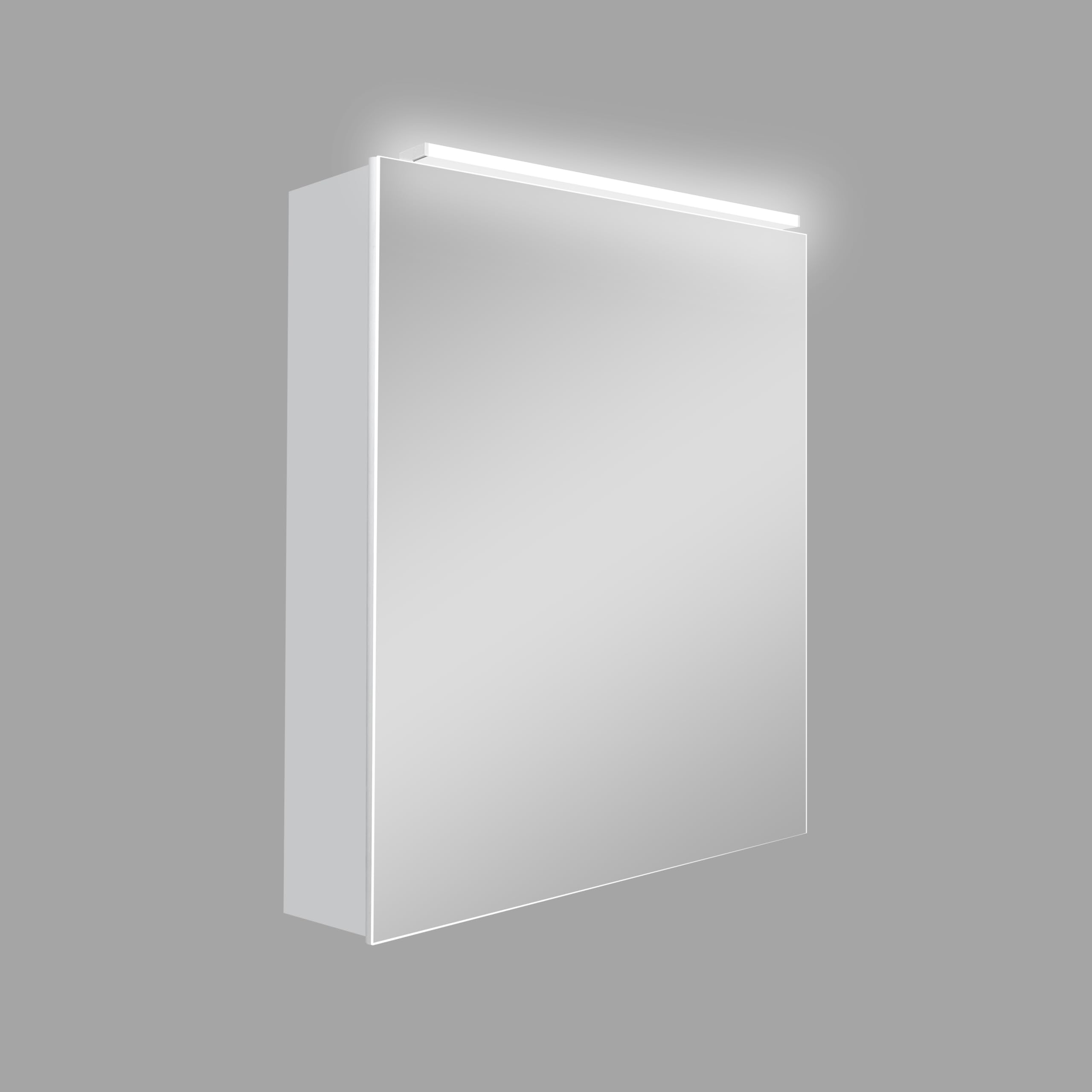 Talos Mirage Spiegelschrank 50 x 60 cm - Spiegelschrank Bad mit LED Beleuchtung - hochwertiger Aluminiumkorpus - Badezimmerspiegelschrank mit neutral weißer Lichtfarbe