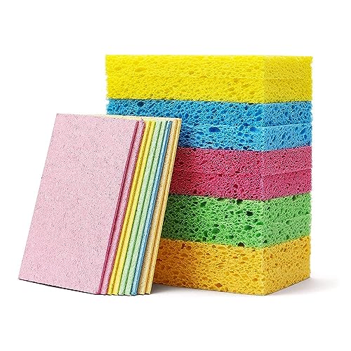 24 - Pack Non-Scratch Scrub Sponges - Sponges for Dishes and Washing Dishes, Cleaning Sponges for Kitchen Home and More（Blue）