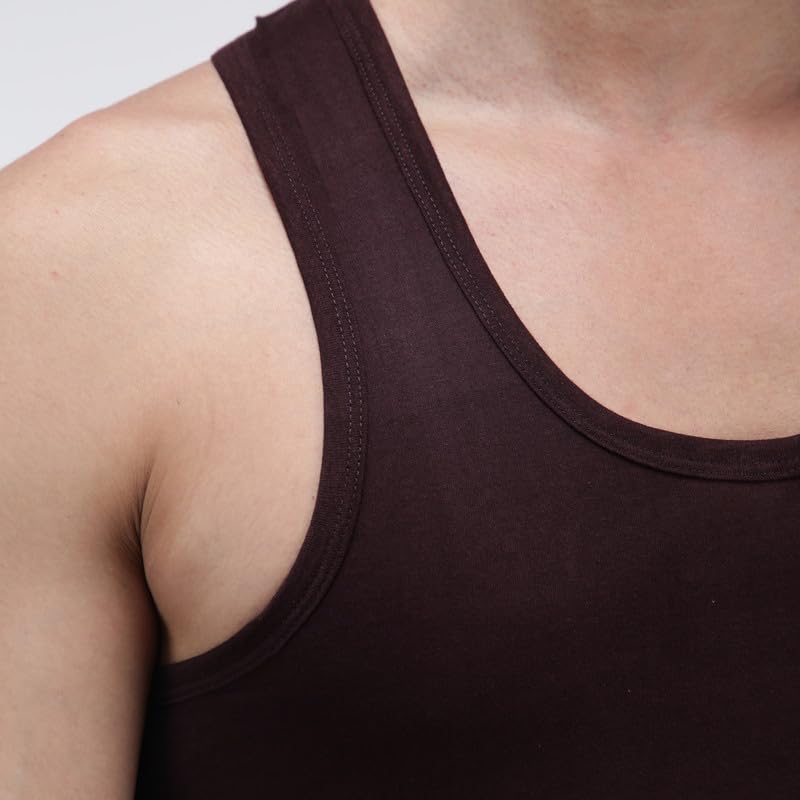 Image of Amul Comfy Men's Cotton Vest | Round Neck Sleeveless | Seamless Body for Superior Comfort | Ultra-Soft Hand Feel | 100% Pure Cotton Innerwear | Color May Vary