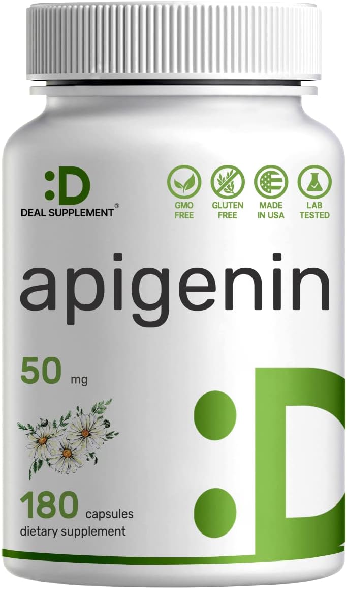 Apigenin 50mg, 180 Capsules, 6 Months Supply Most