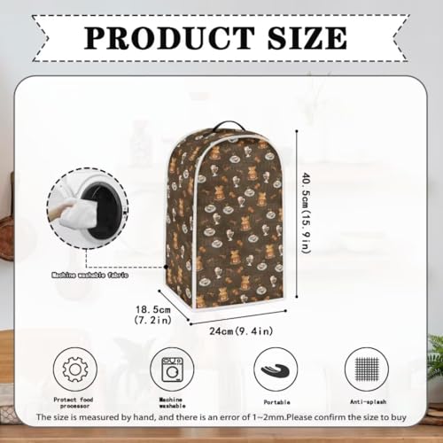 Image of Coffee Cup Blender Dust Cover, Anti Fingerprint Polyester Stand Mixer or Coffee Maker Appliance Protector, Stain Resistant Blender Cover for Kitchen Appliance Machine Washable