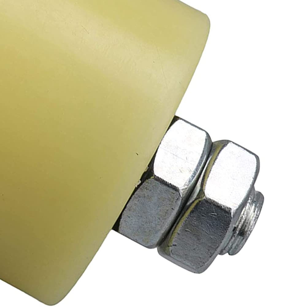 2 Roues De Guidage Nylon 48x50 Mm Avec Roulements 6201 - Pour Porte Coulissante Électrique, Porte Panoramique, Poulie - Jaune/Argent - 5