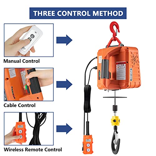 Polipasto eléctrico portátil 3 en 1 1100 lbs 1500W 110V miniatura 2