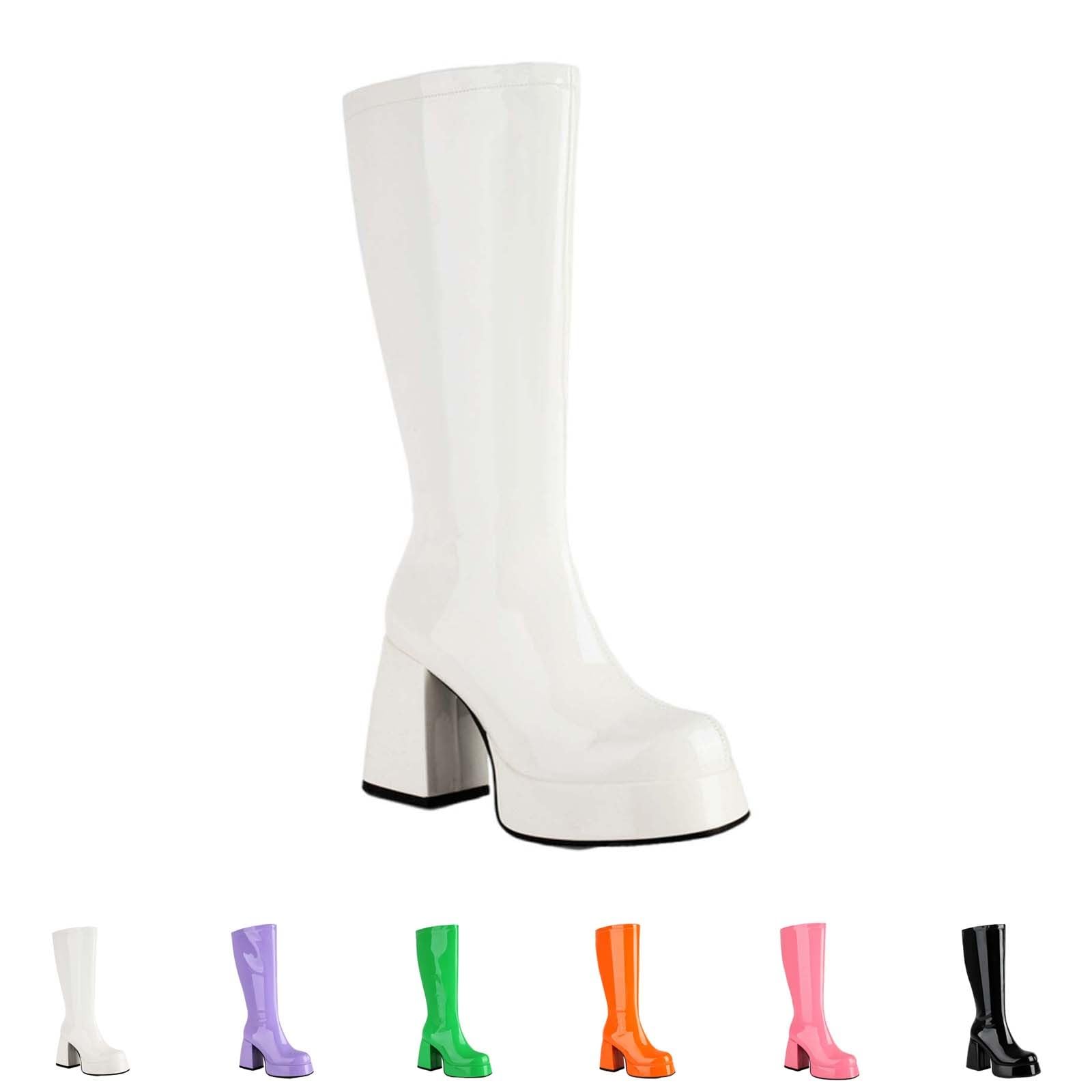 Botas altas de tacón para mujer, botas altas por encima de la rodilla ligeras al aire libre botas altas con tacón con cremallera botas de montar para mujer suela interior primavera invierno,