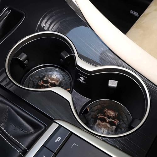 Portavasos para auto diseño calavera 2 unidades 2.6 pulgadas miniatura 7