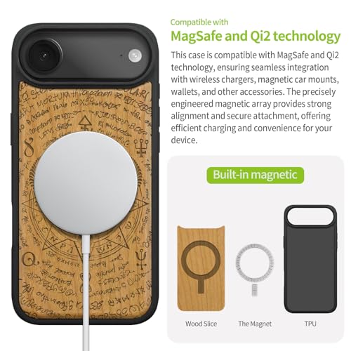 Coque iPhone 17 Air antichoc résolvant les chutes avec son style bois - 4