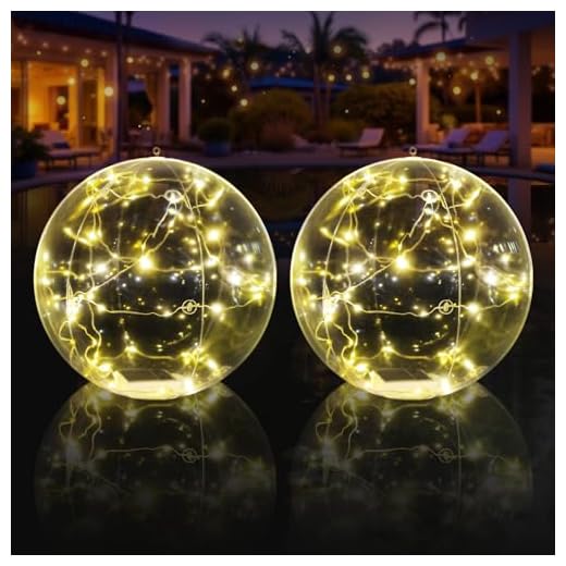 Askyli Floating Pool Lights, Warm White LED Solar Pool Lights That Float, IP68 Waterproof Light up Pool Balls, 15" Inflatable Floating Light for Pools Party Wedding Decor (2Piece)