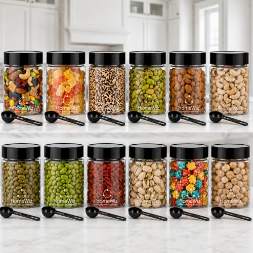 Image of HomeWiz Airtight Kitchen Storage Box 250ml Pack of 12 | Food Grade BPA-Free Kitchen Jars | Storage & Containers Set | Masala Container Set | Unbreakable Plastic Container Set | for Spices & Pulses