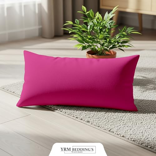 Image of YRM Bedding's - Egyptian Cotton 600TC Pillow Cover | Premium Pillowcases | Luxury Bedding-Export Collection | High Thread Count Durable & Breathable Covers - Hot Pink | [15''x25''] Inches