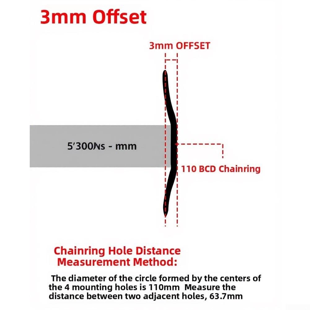 per corona Stretta-Larga 110BCD Offset 3mm Alluminio per corona