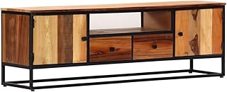 Mid Century Modern TV Stand, Reclaimed Wood Entertainment Center with 2 Drawers & 2 Shelves, Brown 40.2 x 17.7 x 13.8 in Rustic Media Console for Living Room Bedroom Apartment