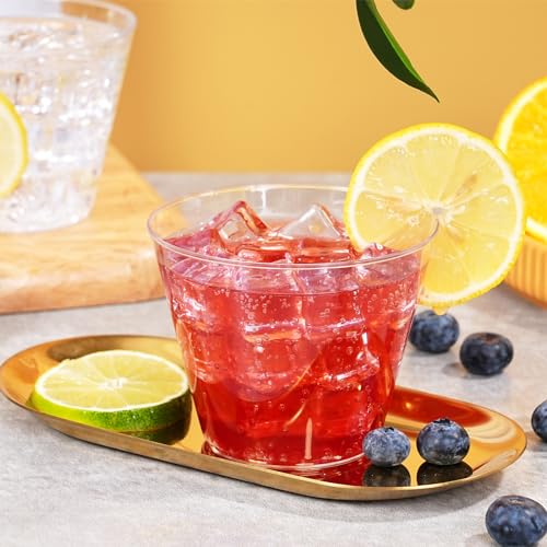 Bysnow PS-9OZ-100 Pack 9 Oz Clear Plastic Cups, Disposable Clear Plastic Cups For Cocktail Party, Polystyrene Plastic Wine Cups thumb #3