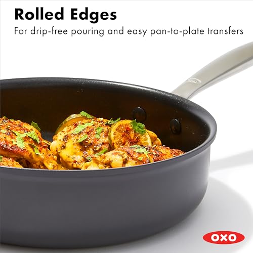 Image of OXO Enhanced 10 Piece Cookware Pots & Pans Set, PFAS-Free Ceramic Nonstick, Durable Hard Anodized Cookware, Scratch Resistant, Stainless Steel Handle, Good Grips, Dishwasher & Oven Safe, Black