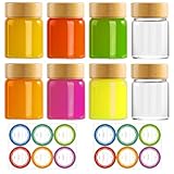 2 oz Glass Shot Bottles with Bamboo Lids Perfect for Juices, Wines, Whiskey and Homemade Beverages (8 pack)