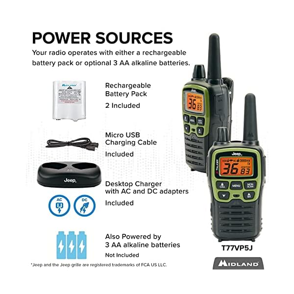 Midland - T77VP5J Jeep® X-TALKER Extreme Dual Pack - 22 Channels, 121 Privacy Codes, Water Resistant - Clear Communication with Weather Alert - Jeep® Branded Carrying Case & Headset Included - Image 5