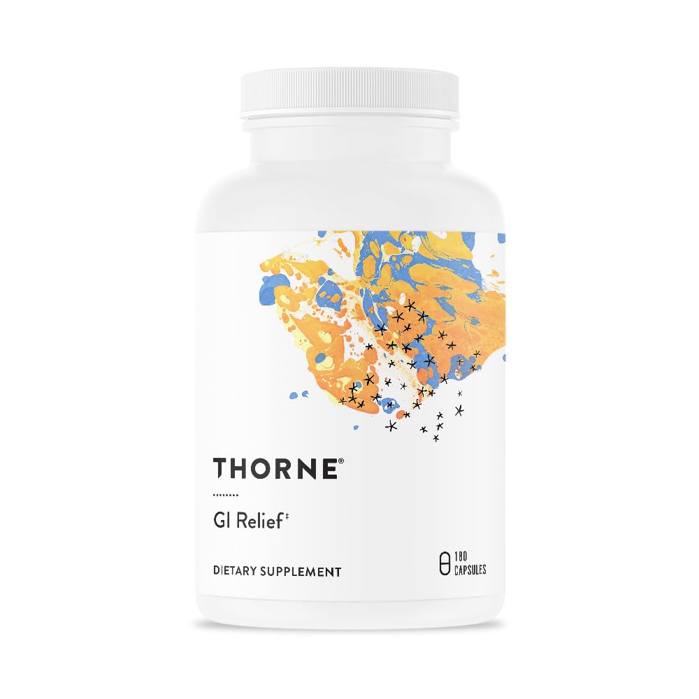THORNEDigestive Support (Formerly GI Relief) - Digestion Supplement Supports Gut Health & Bloating Relief - Made with Marshmallow Root Extract & Digestive Enzymes - 180 Capsules - 90 Servings
