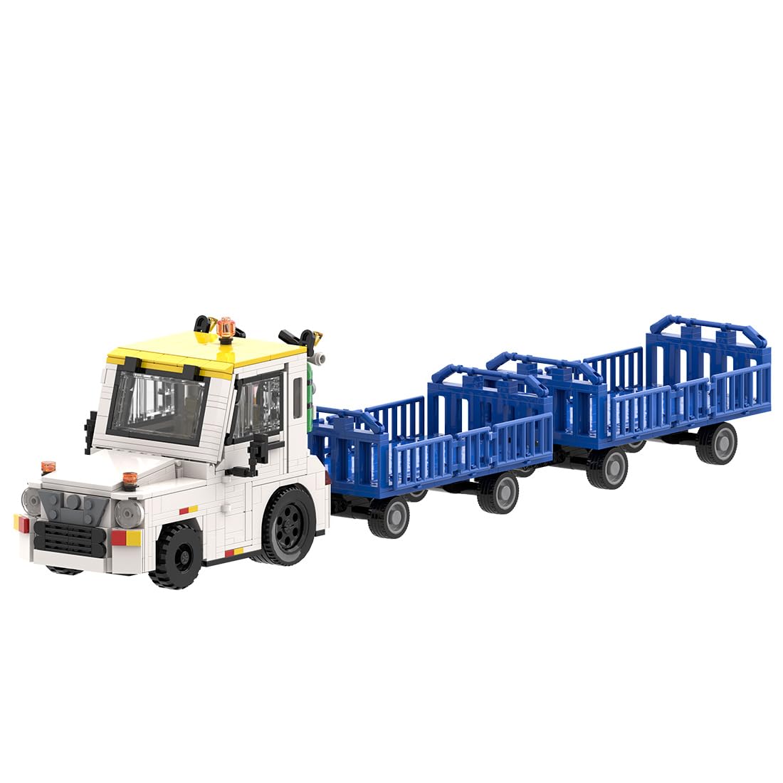 Bausteine für Flughafen Gepäckwagen, detailliertes Flughafendienstfahrzeug-Set mit Lufttank, eingezäunt, Warn- und Anzeigelichter, mechanische Geschenke für Erwachsene (936PCS)