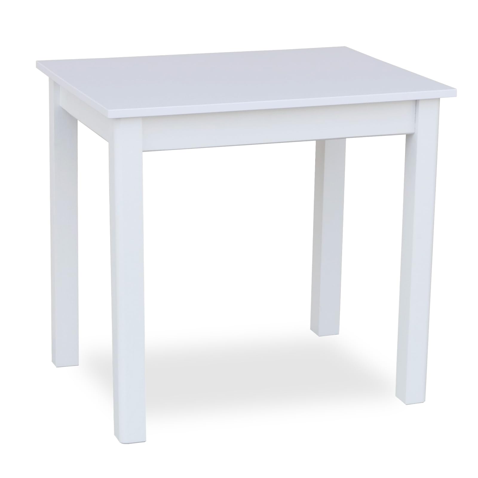 Tavolo da Pranzo in Legno 90x60 cm per 2 Persone - Tavolo Cucina Piccolo Stile Scandinavo - Pino - Piano Bianco