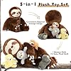 Tezituor Sloth Stuffed Animal with 4 Cute Babies, 23.6" Large Soft Sloth Plush Toy Realistic Three-Toed Plushies, Home Decor Birthday Gifts for Boys Girls #3