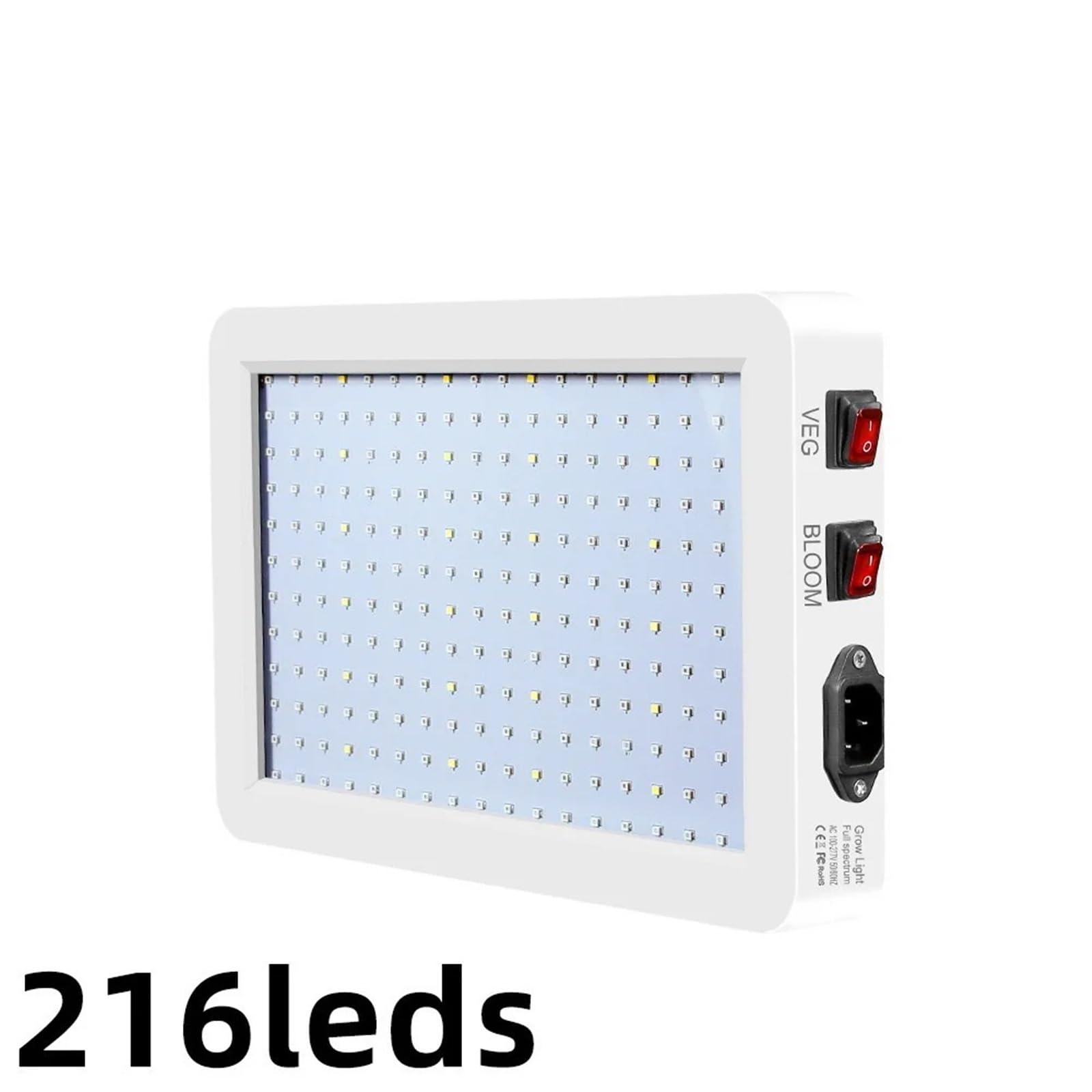 Luz LED Crecimiento, Lámpara LED de espectro completo for cultivo de plantas, IP65, 1000 W/2000 W, lámpara hidropónica, lámparas de invernadero, caja de iluminación for crecimiento de flores(216 leds)