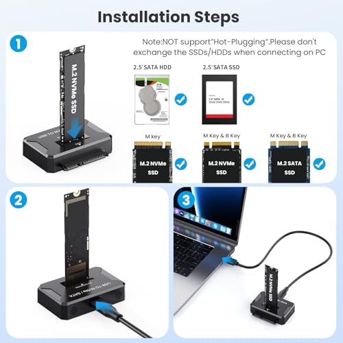 Caja externa para disco M.2 NVMe USB a SATA, adaptador miniatura 5