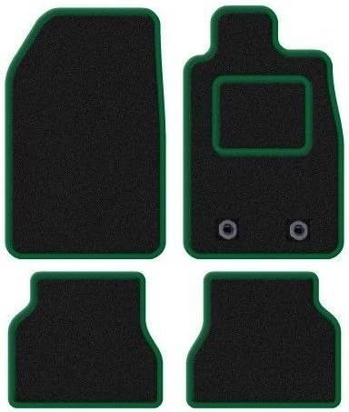 Rmsone GENUINE FULLY TAILORED BLACK CARPET CAR MATS CIVIC 2012-2017 (GREEN TRIM)