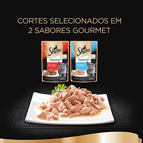 Ração Úmida Para Gatos Sheba Sachê Cortes Selecionados Atum Marinado Filhotes 85g