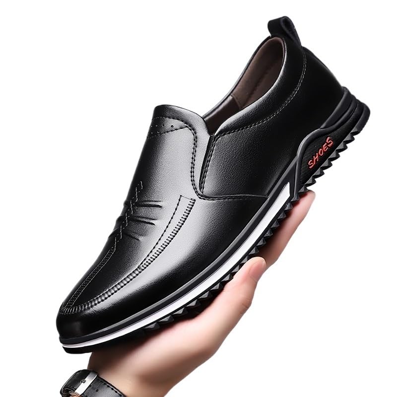 Men's Arrival Casual Genuine Leather Slip On Elevator Sneakers Fashion Athletic White Shoes Spring Autumn3