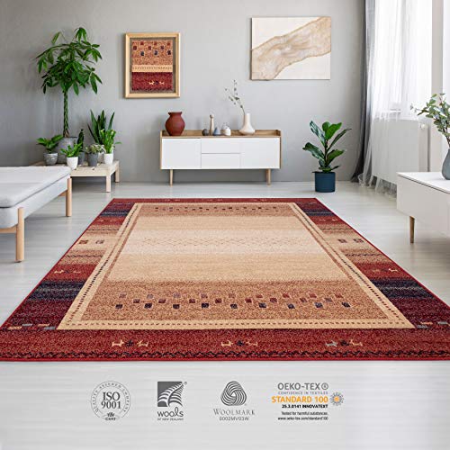 MOLDABELA Outlet – Tapis Rouge de Salon en Laine 160x230.