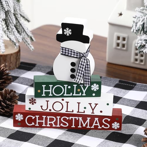 Christmas-Decorations-4-PCS-Wooden-Block-Sign-Classic-Red-White-Green-Christmas-Ornaments-for-Home-Shelf-Mantel-Fireplace-Table-Windowsill-Decor Christmas Decorations 4 PCS Wooden Block Sign Classic Red White Green Christmas Ornaments for Home Shelf Mantel Fireplace Table Windowsill Decor