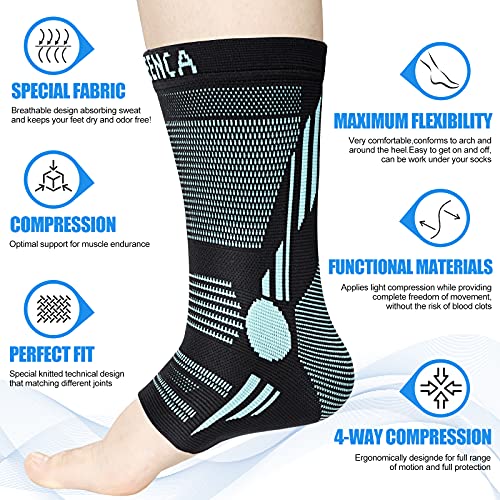 Image of NEENCA Foot & Ankle Brace Socks for Sprained-Ankle Compression Sleeves Set