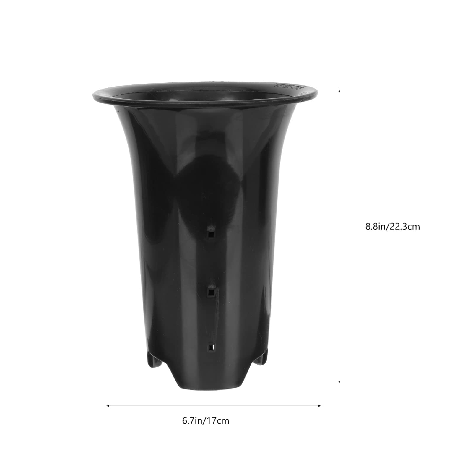 Happyyami 10pcs Pots de Plantation pour Orchidées Noirs en Plastique Épais, Respirants et Pratiques Surface Simple, pour Jardin et Plantes D'intérieur