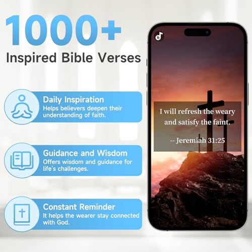 Bible Verse Bracelet, Wearable Scripture Bracelets Jesus Bracelet for Spiritual Enrichment, Bible Verse Tapped via Smartphone, Christian Bracelet for Women, Men and Teens2