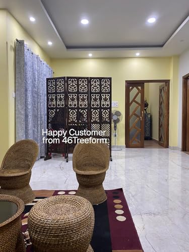 Image of Wooden Room Partition /Screen /Room Divider /Room Separator for Livng Room Bedroom Home Office Restarurant Hallway 20Inches Wide (4 Panel 6 Feet with Stands)