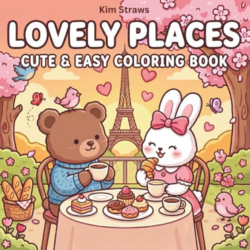 Lovely Places Cute & Easy Coloring Book: Adorable Travel Scenes, Cozy Moments, and Relaxing Simple Designs for Kids, Teens, and Adults image 2