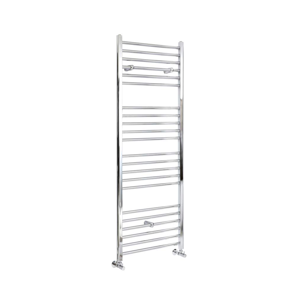Milano Kent Chrome Straight Bar Heated Towel Rail - 1600Mm X 600Mm