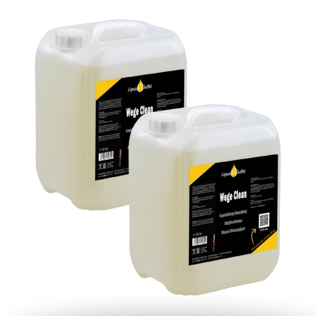 Liquid Outlet Wege Clean Steinreiniger 2x 10L – Biologischer Grünbelagentferner für Pflastersteine, Kies & Beton – Steinreiniger intensiv außen, Flechtenentferner, Terassenreiniger Außenbereich