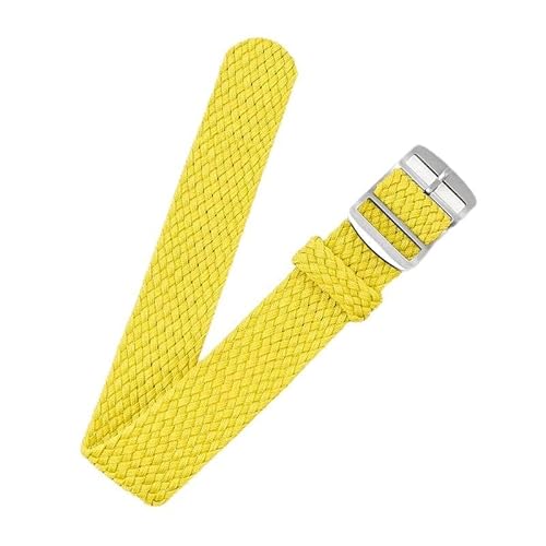 Canvas Nylon Watch Straps, Nylon Braided Watch Band, Replacement Watchband Hook and Loop Straps (16mm,18mm,20mm,22mm) For Men Women (Yellow, 16mm)