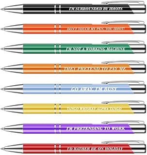 FANTESI 8 Pcs Ballpoint Pens Funny Pen Cheeky Novelty Pens Rude Stationery Pens Retractable Ballpoint Pens for Colleagues Teachers Adults Women & Men Students