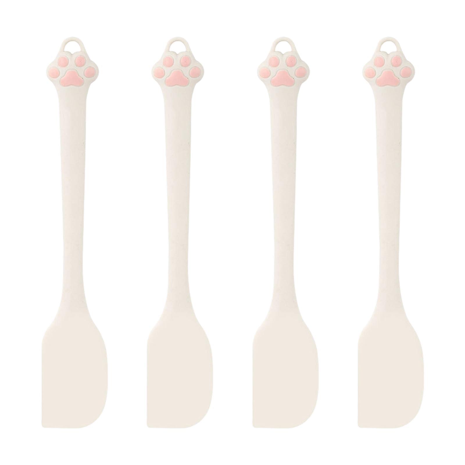 LUCKGONI Pack Of 4 Cats Paws Silicone Scrapers For Baking Cooking Spatulas Nonstick Kitchen Utensils