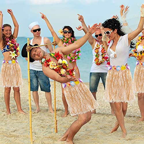 Kurtzy Hula gras rok - Faux Leis bloem Hawaiian elastische rok gouden stro kleur voor fancy jurk, verjaardagen, Hawaii party, strand en kostuum partijen - Image 7