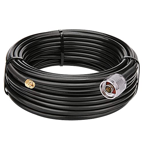 Image of MOOKEERF KMR240 N Male to SMA Male Cable - 25FT Ultra Low Loss SMA to N Cable 50 ohm for WiFi Router /GPS Receiver /Antenna /Signal Booster Use