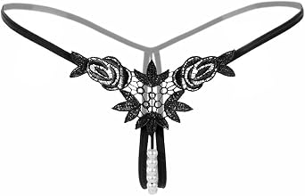 Womens Sexy Panties,Lace Thongs G-String with Pearls Ball