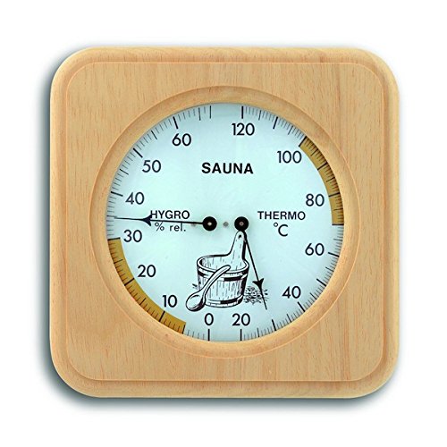 Analoges Sauna-Thermo-Hygrometer, Holzrahmen