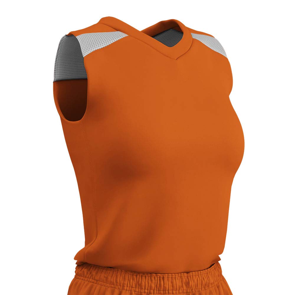 Camiseta de baloncesto mujer Champro Free Toss poliéster naranja blanco L 2