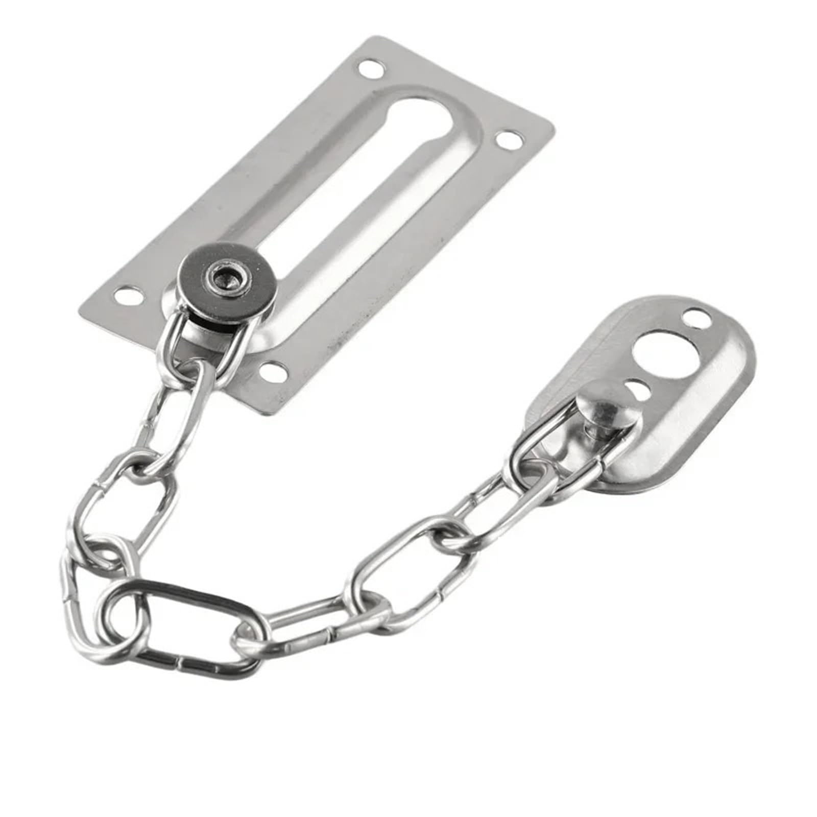 1pc Security Door Chain Home Office Lock Guard Latch Stainless Steel Silver Sliding Fastener for Hardware for Door
