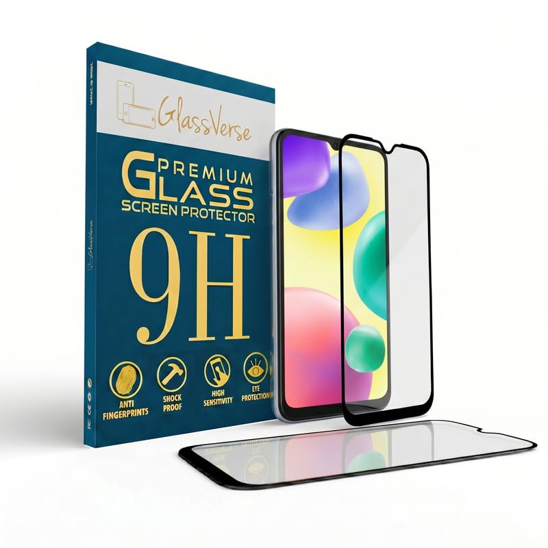 Image of GlassVerse PureView Tempered Glass for Redmi 10A Sport | Crystal Clear, 9H Hardness Screen Protector, Edge to Edge, Case Friendly, Hassle-less Installation Kit Included. (Pack of 2)