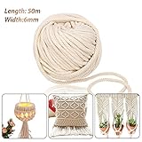 kordel endstück beige ◆Größe: Durchmesser: 6 mm, Länge: 50 m, Gewicht: 500 g ± 10 g Jeteven-Baumwollgarn ist sehr lang und dick genug, um eine hohe Festigkeit zu erzielen. Es ist weich, aber viel haltbarer als herkömmliche Saiten. In Form einer Spule verpackt, verheddert es sich nicht und Sie können es auf jede beliebige Länge zuschneiden.