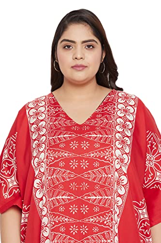 Image of Oussum Plus Size Kaftan Dresses for Women, Polyester Summer Caftan Cover Up Maxi Beach Dress, 1X-3X